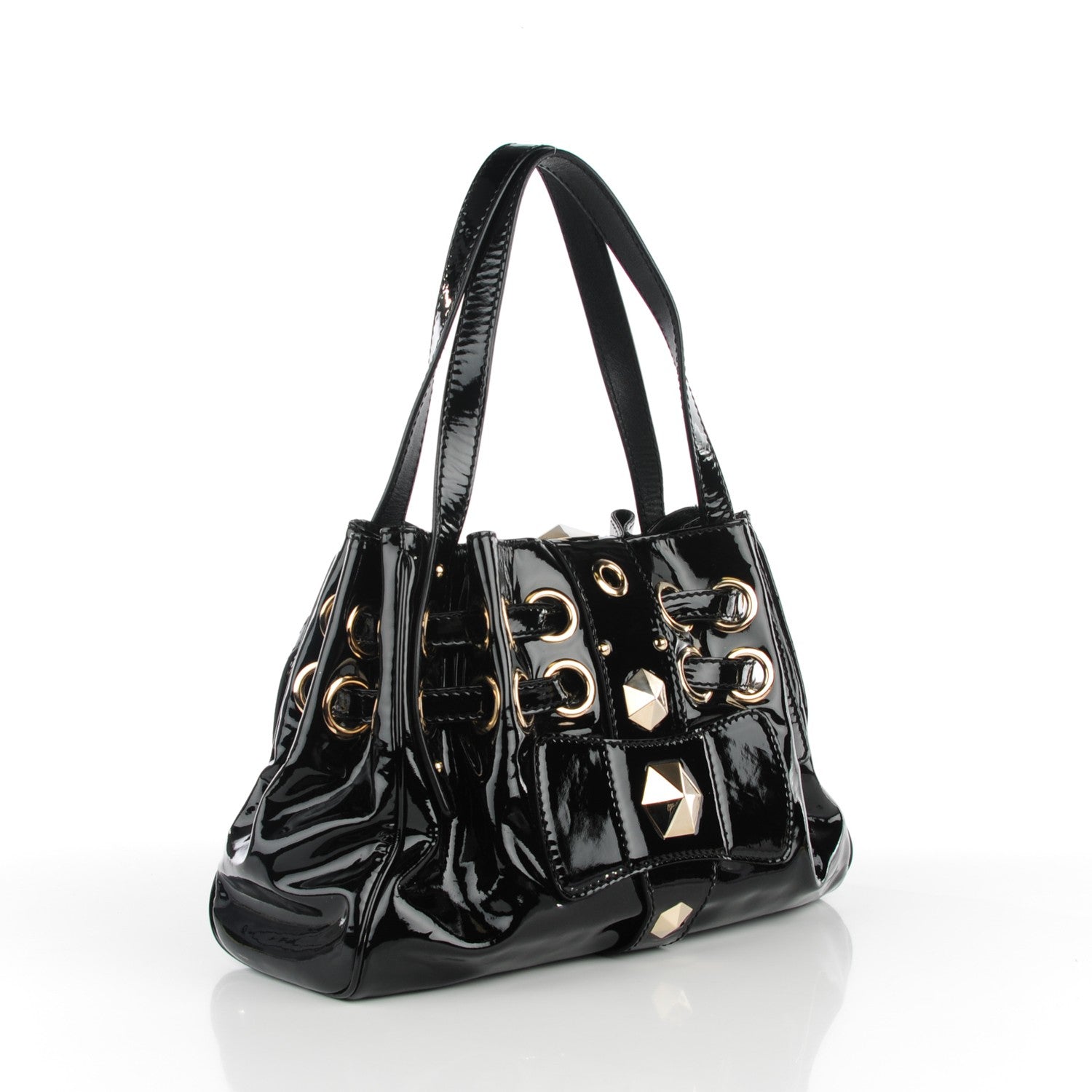 Jimmy Choo Patent Studded Ramona Black 3 of 7