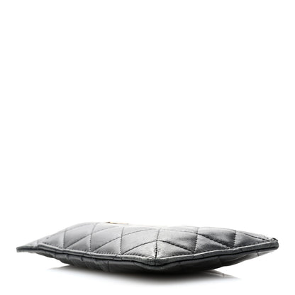 Chanel Lambskin Quilted Classic Flat Wallet Pouch Black 4 of 8