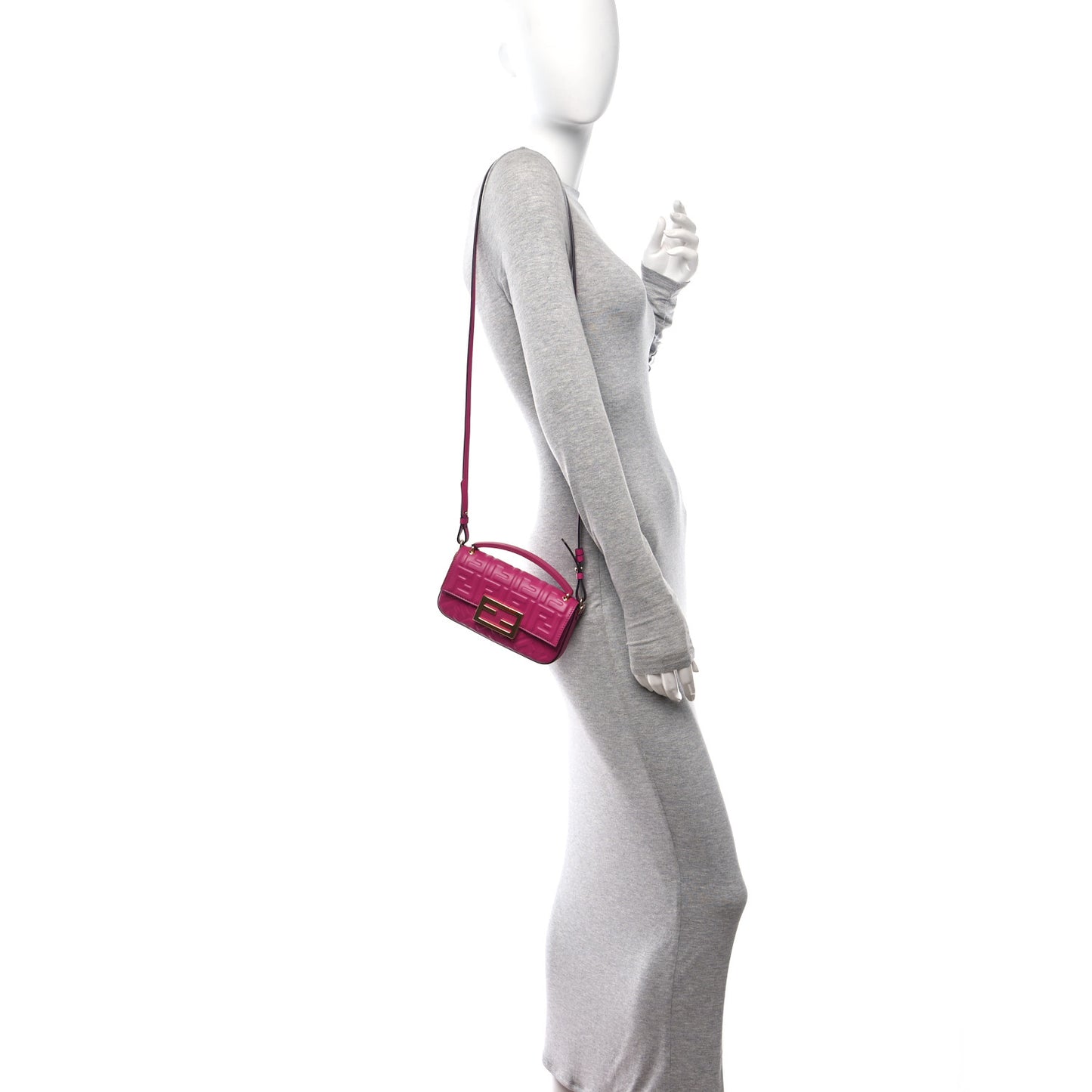 Nappa FF 1974 Embossed Phone Baguette Ciclamino Pilar