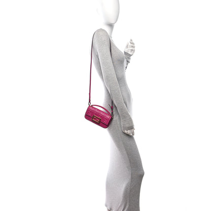 Fendi Nappa FF 1974 Embossed Phone Baguette Ciclamino Pilar 2 of 10