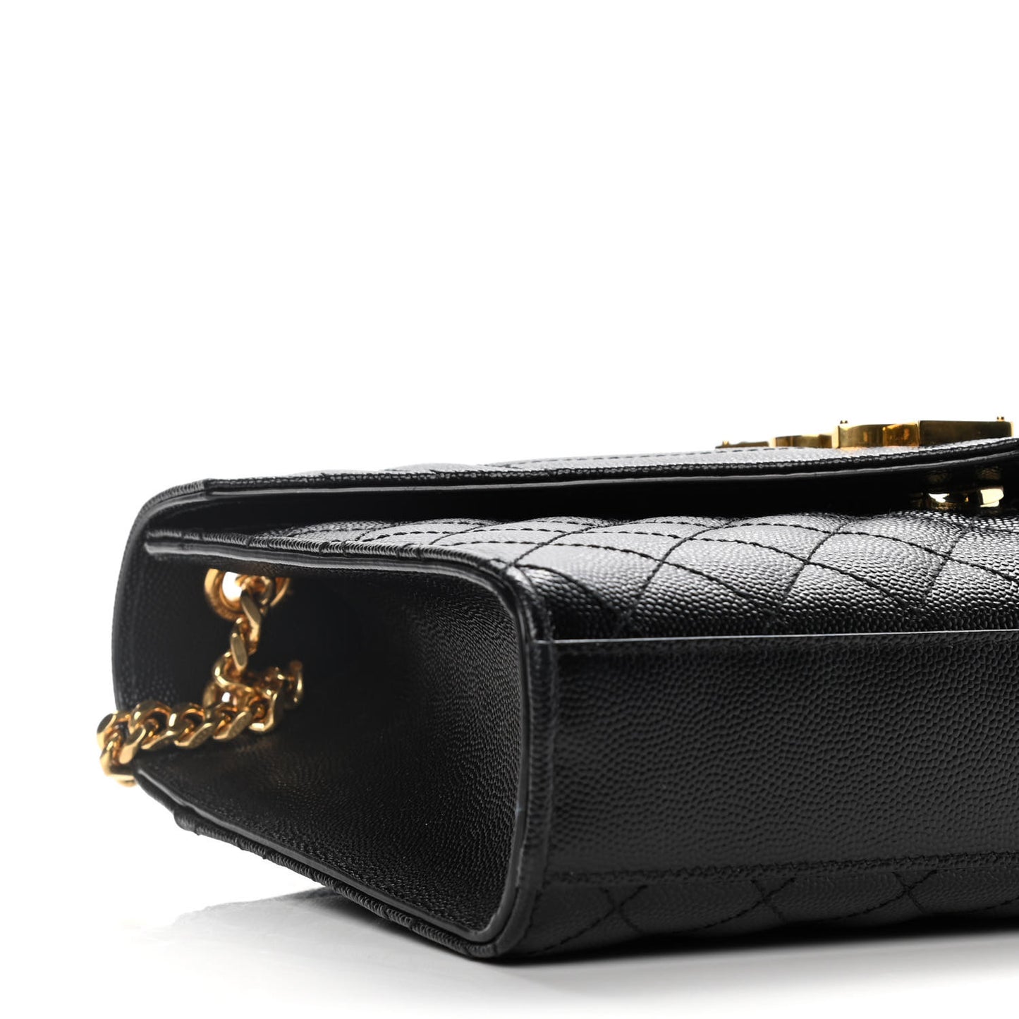 Grain De Poudre Textured Mixed Matelasse Triquilt Medium Monogram Satchel Black