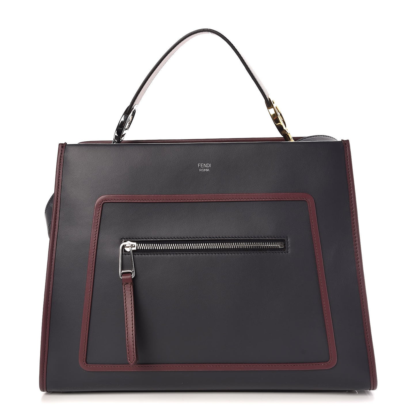 Vitello Century Opaco F is Fendi Bi-Color Regular Runaway Satchel Blue Notte Bordeaux