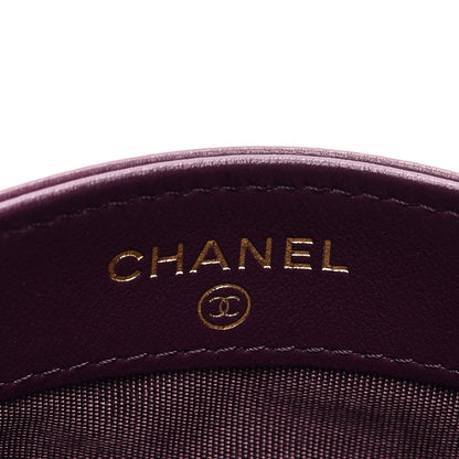 Chanel Lambskin Quilted Chanel 19 Card Holder Purple 6 of 7