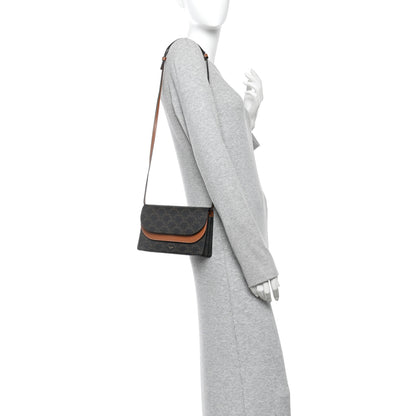 Celine Triomphe Canvas Lambskin Wallet On Strap Tan 2 of 11