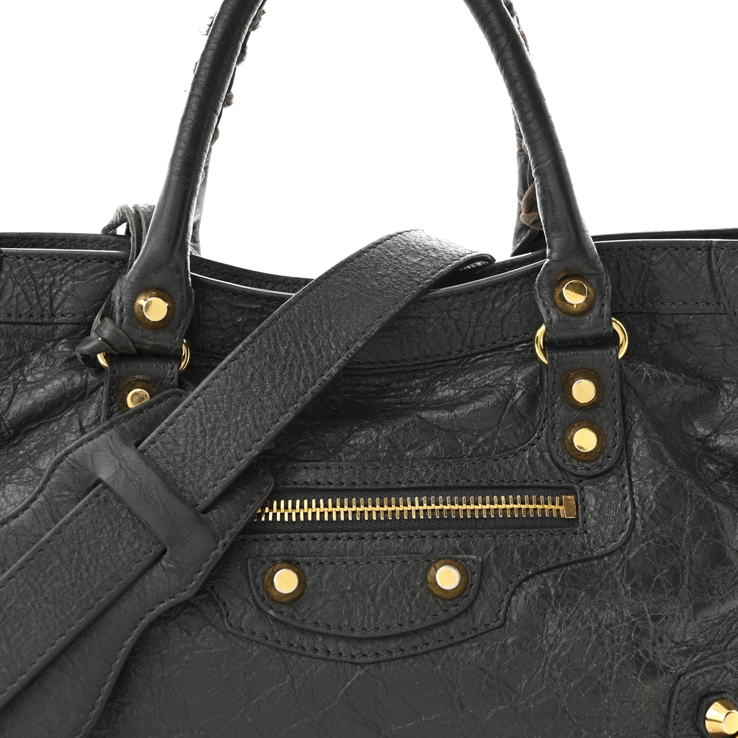 Agneau Classic Gold Hardware S City Gris Fossile
