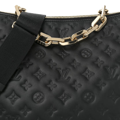 Louis Vuitton Lambskin Embossed Monogram Coussin Hobo MM Black 8 of 11