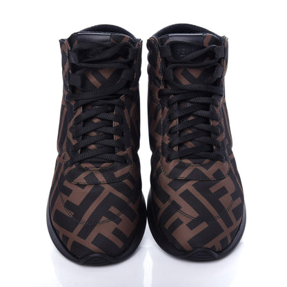 Fendi Nylon FF Reloaded High Top Sneakers 37 Tobacco Black 5 of 11