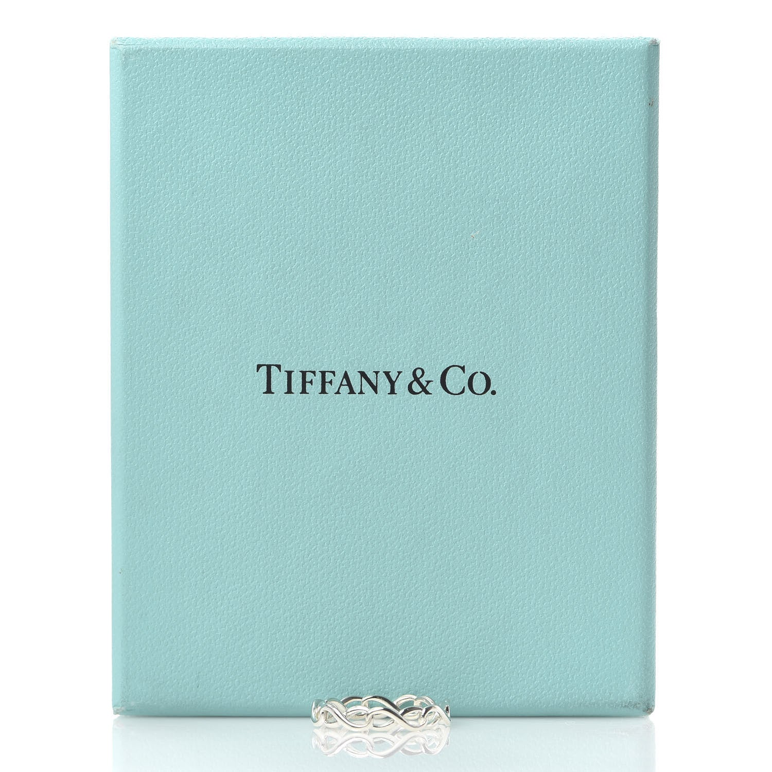 Tiffany Sterling Silver Narrow Infinity Band Ring 50 5.25 5 of 5