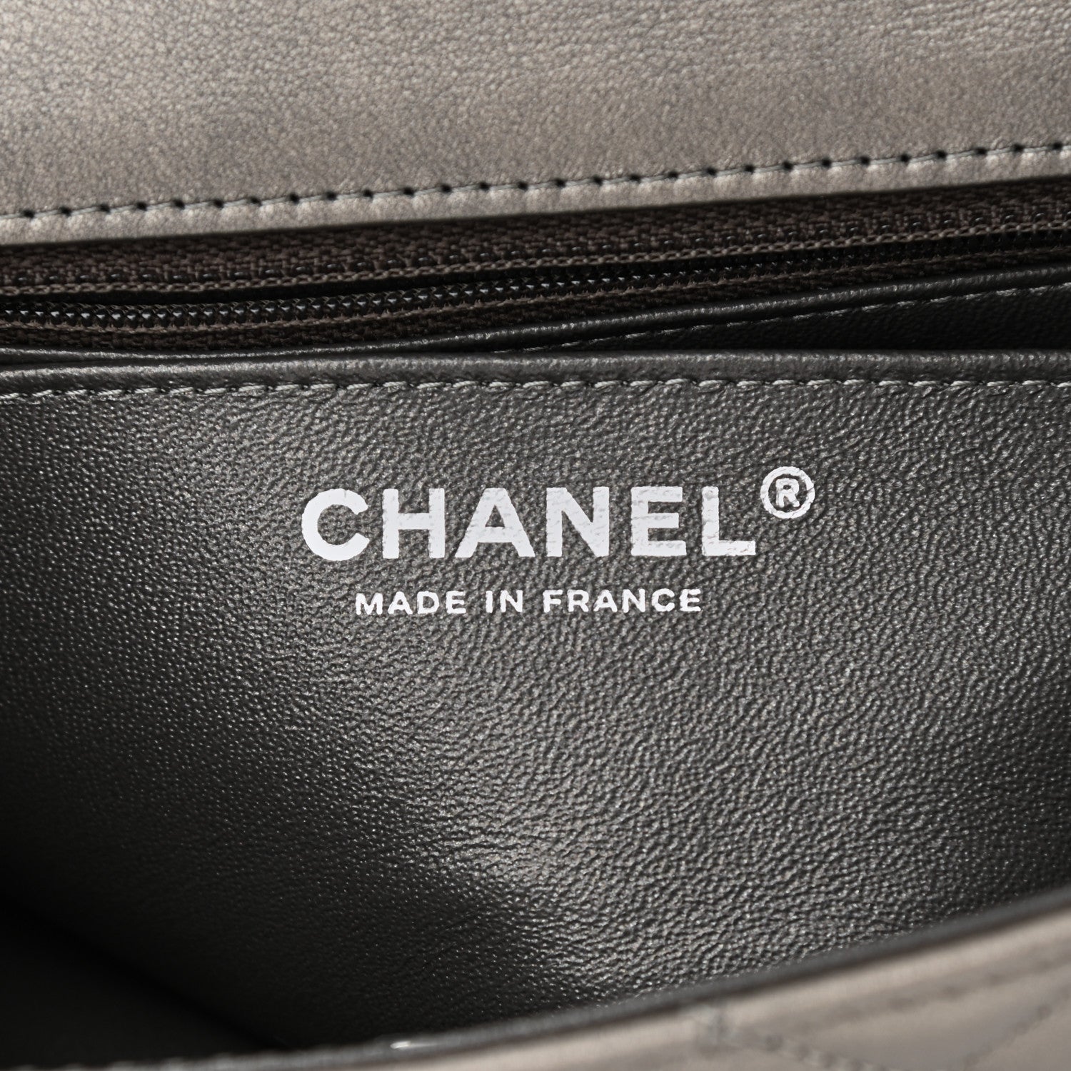Chanel Metallic Lambskin Quilted Mini Rectangular Flap Dark Grey 5 of 10