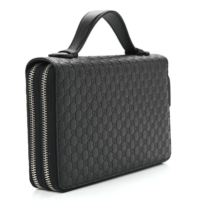 Gucci Soft Microguccissima Zip Around Top Handle Travel Wallet Carbon 3 of 13