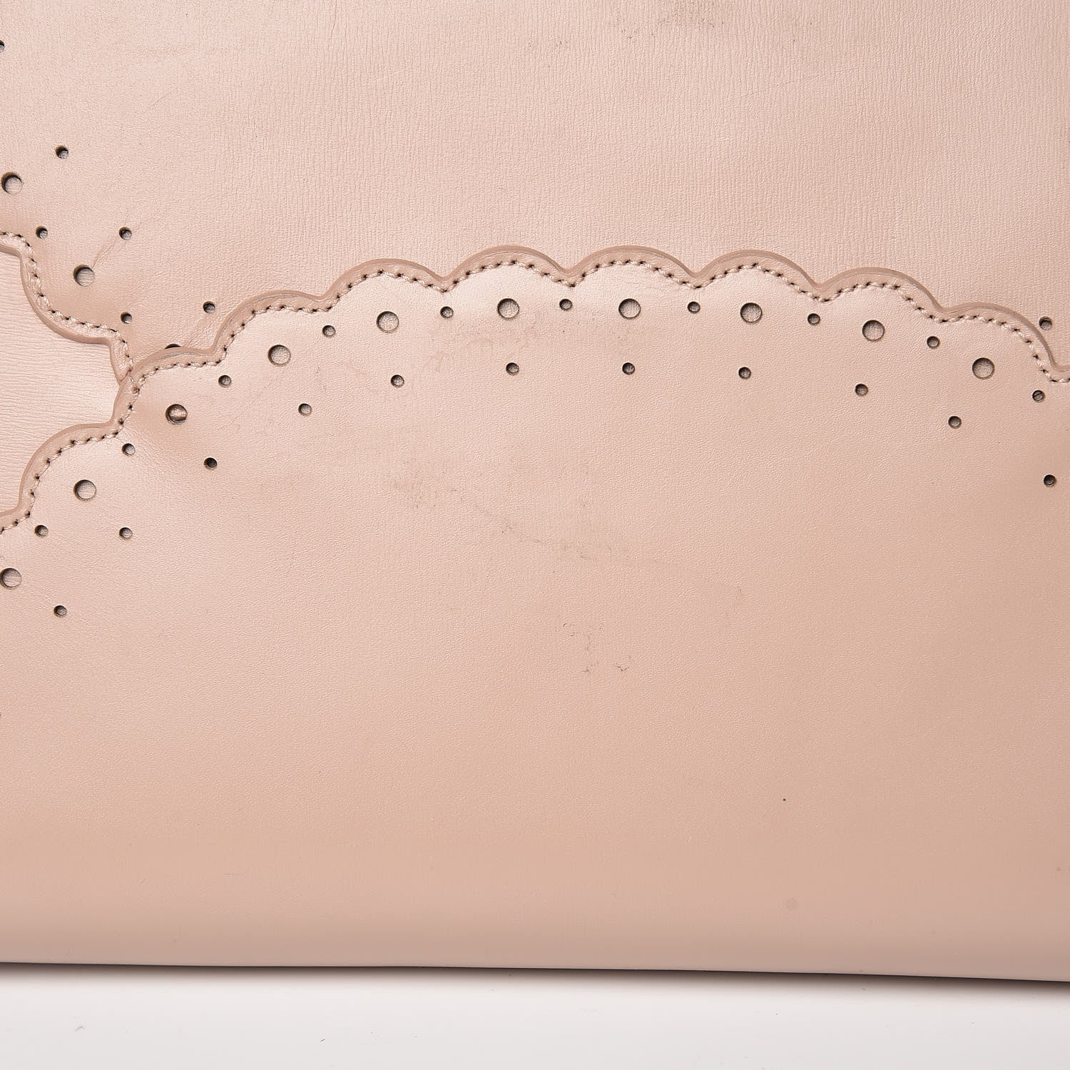 Alaia Calfskin Scalloped Trim Tote Blush 13 of 19