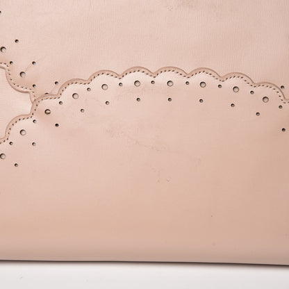 Alaia Calfskin Scalloped Trim Tote Blush 13 of 19
