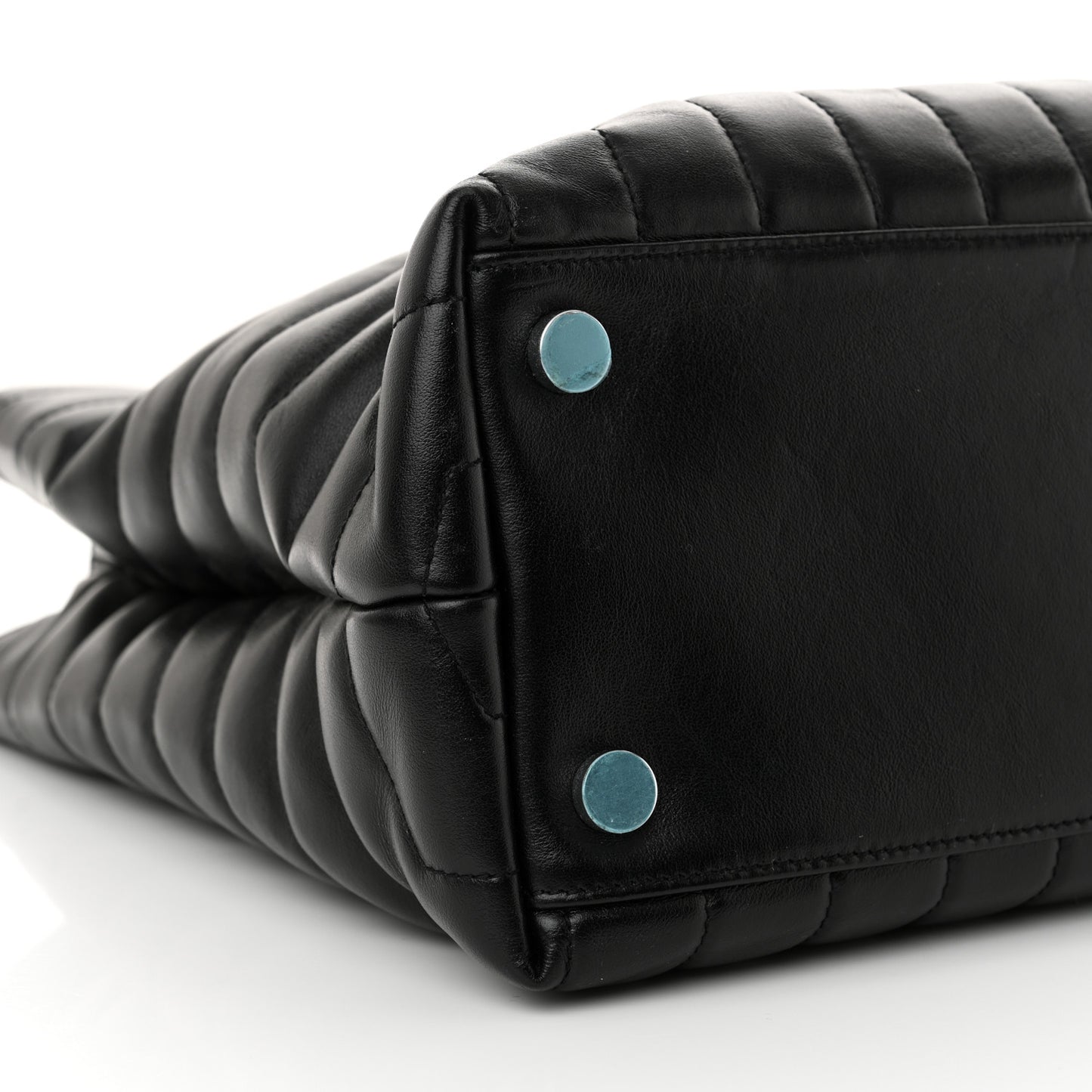 Calfskin Y Quilted Monogram Large Loulou Shopper Black