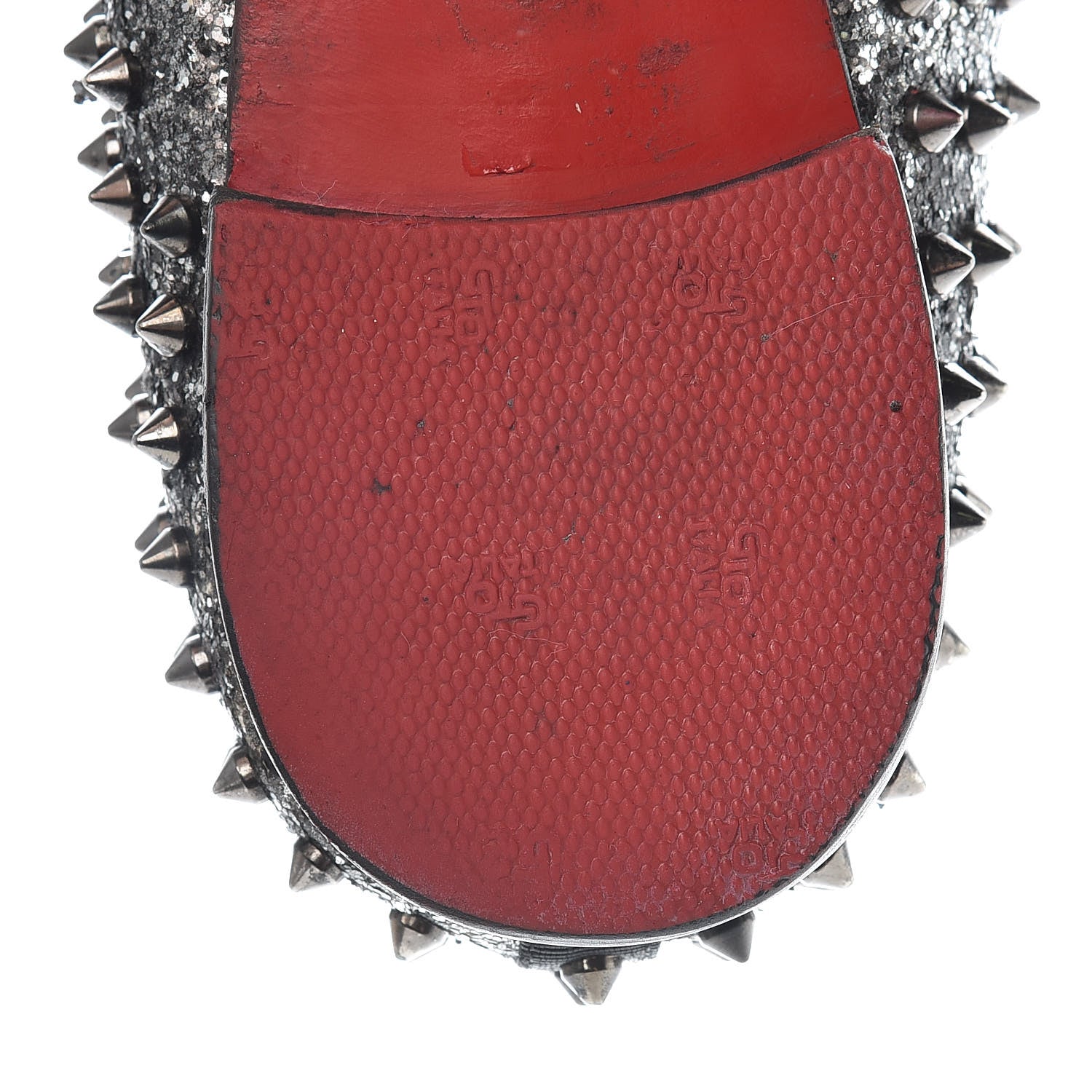 Christian Louboutin Glitter Mens Rollerboy Spikes Flat Loafers 43 Silver 16 of 22