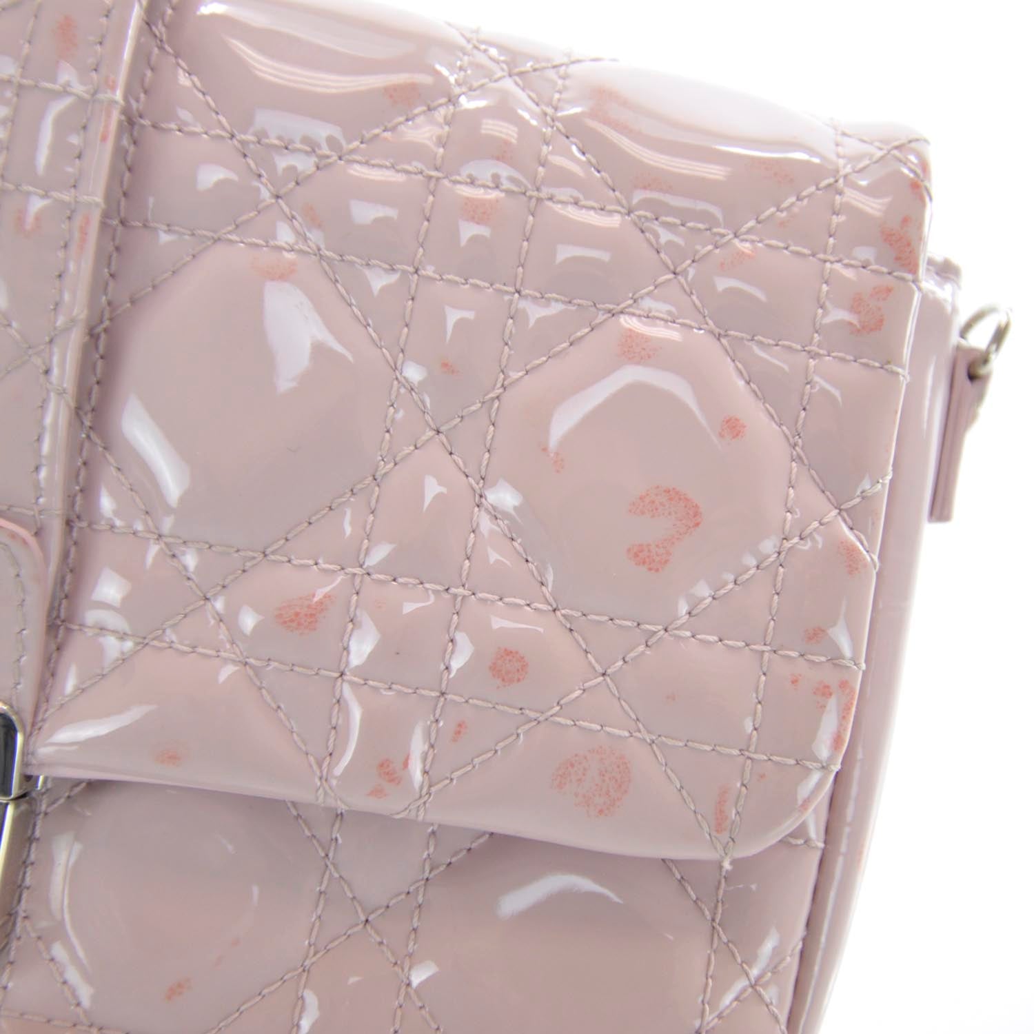 Christian Dior Patent Cannage New Lock Pouch Bag Rose Poudre 8 of 13