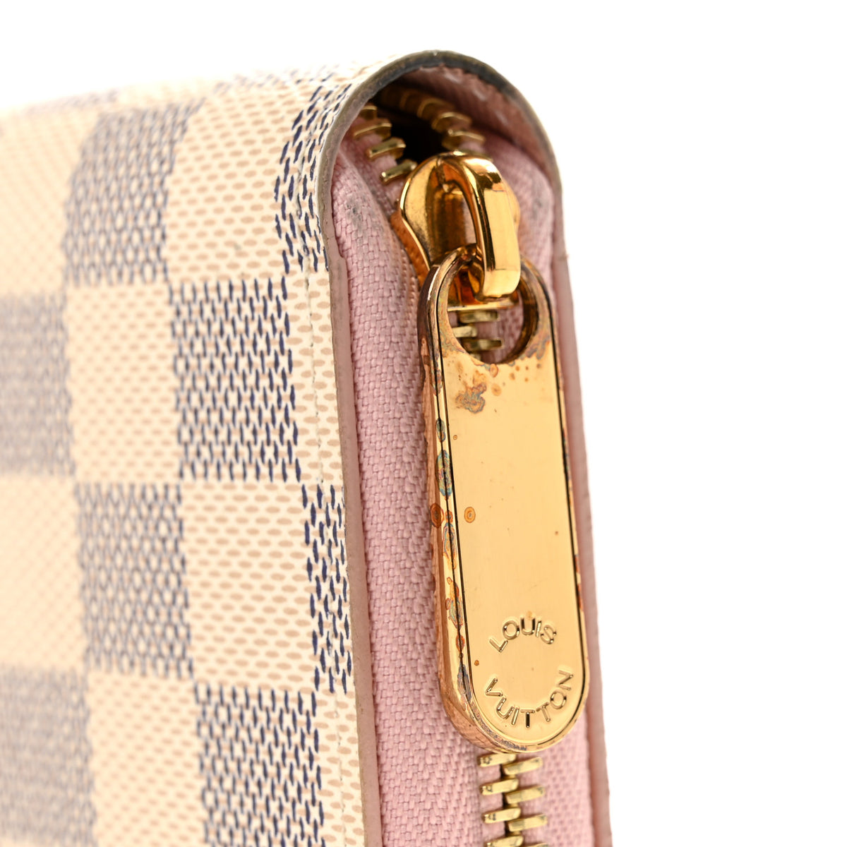 Damier Azur Zippy Wallet Rose Ballerine