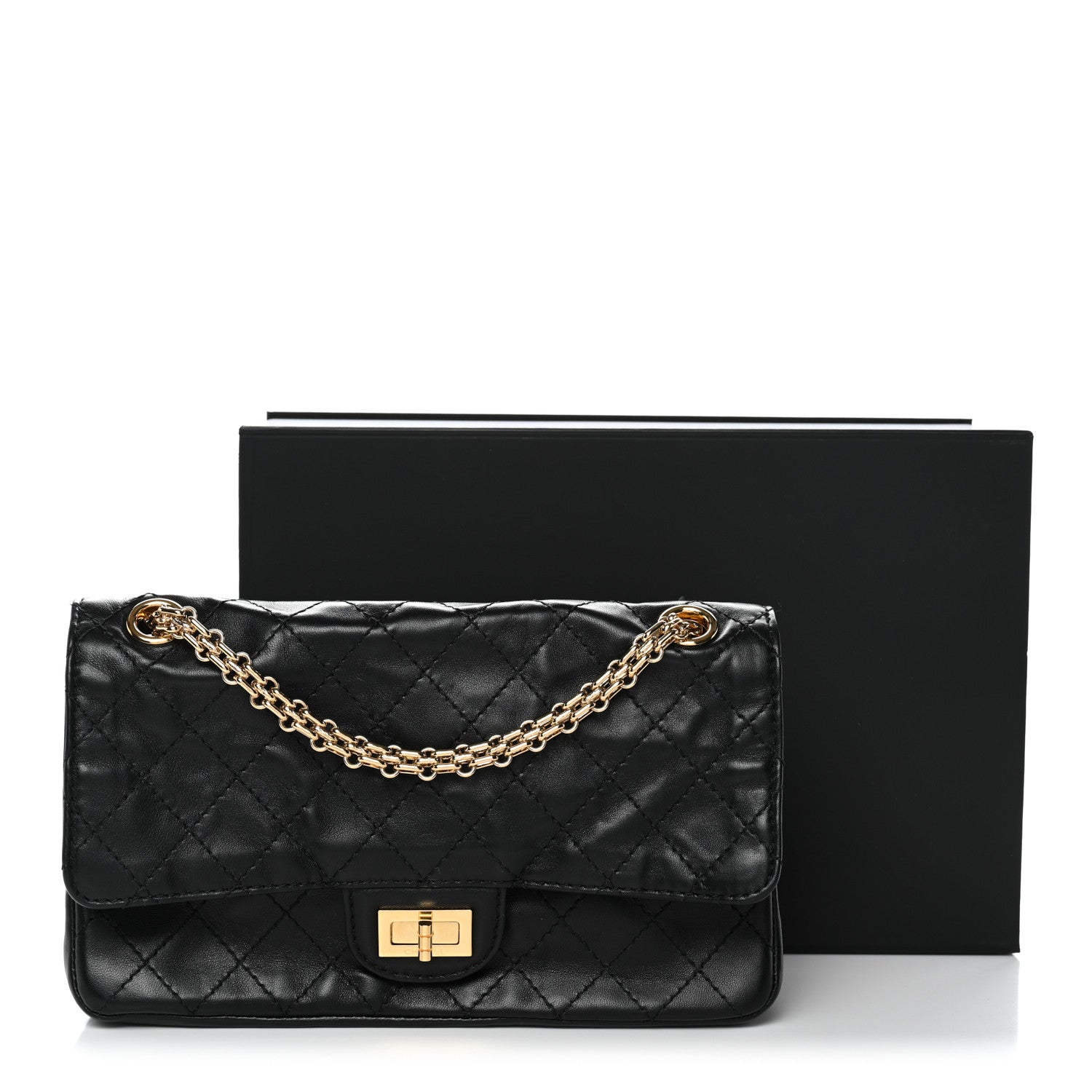 Chanel Lambskin Quilted Crush 2.55 Reissue 225 Flap Black 14 of 14