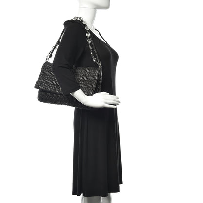 Miu Miu Nappa Matelasse Crystal Flap Clutch Black 2 of 9