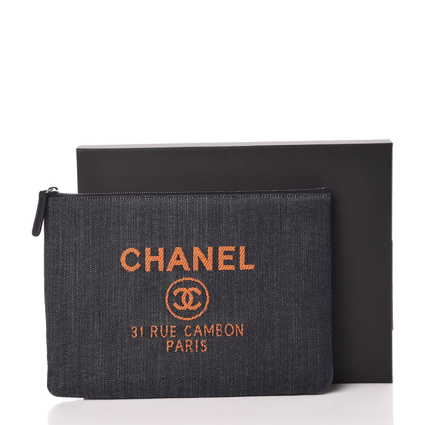 Denim Medium Deauville Pouch Blue Orange