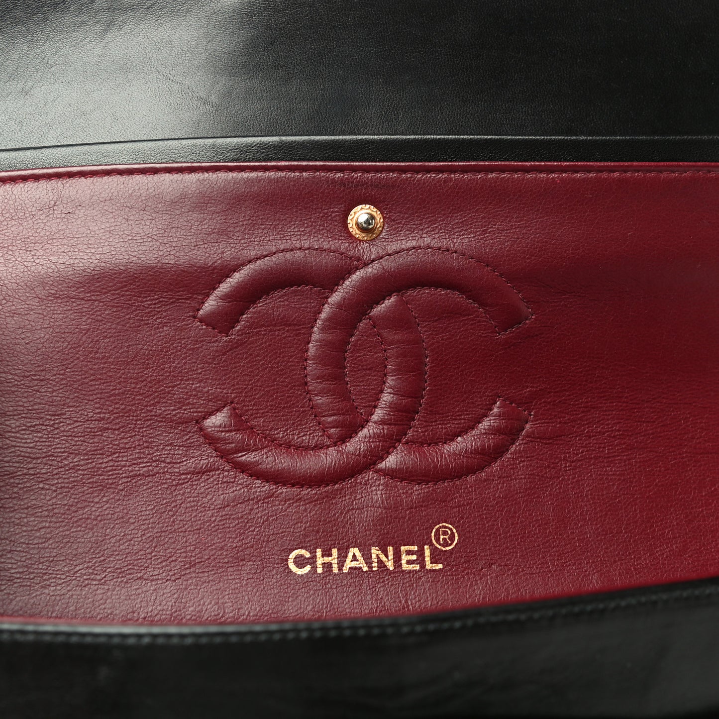 Lambskin Quilted Medium Double Flap Black