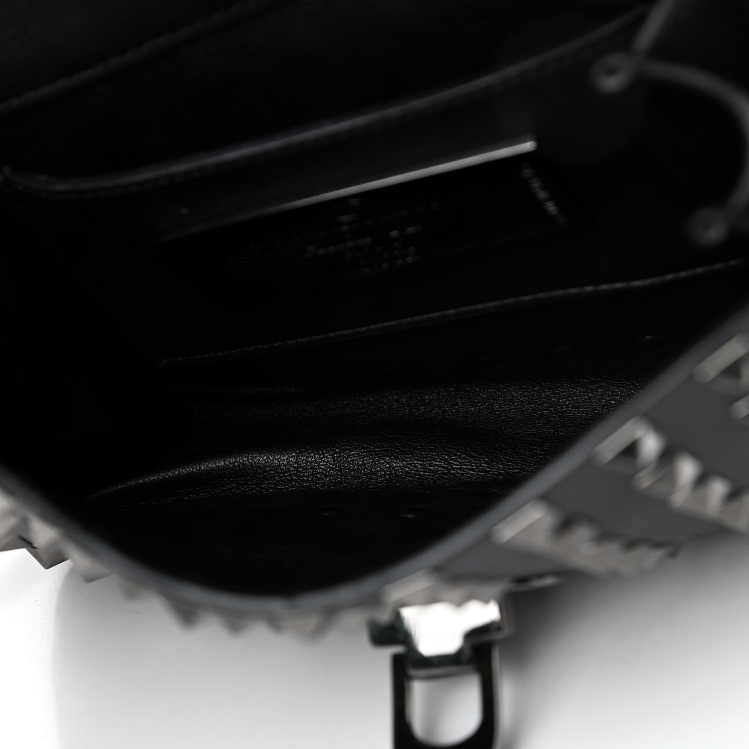 Valentino Garavani Vitello Mini Rockstud All Over Flap Saddle Crossbody Bag Black 4 of 5