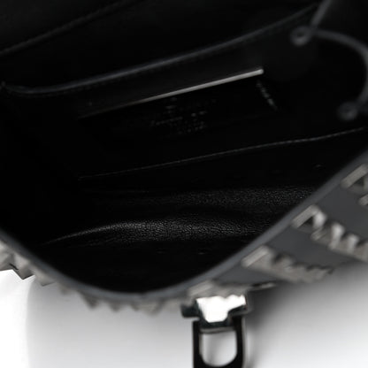 Valentino Garavani Vitello Mini Rockstud All Over Flap Saddle Crossbody Bag Black 4 of 5