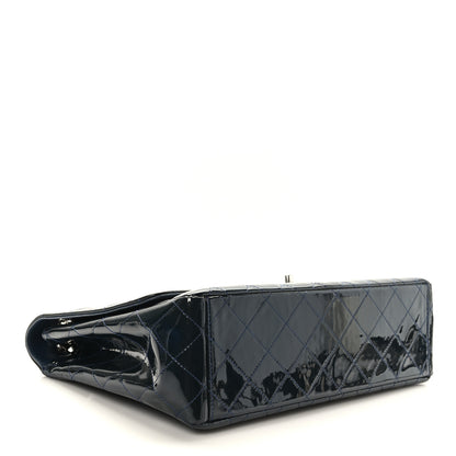 Chanel Patent Quilted Maxi Single Flap Navy Blue 4 of 9