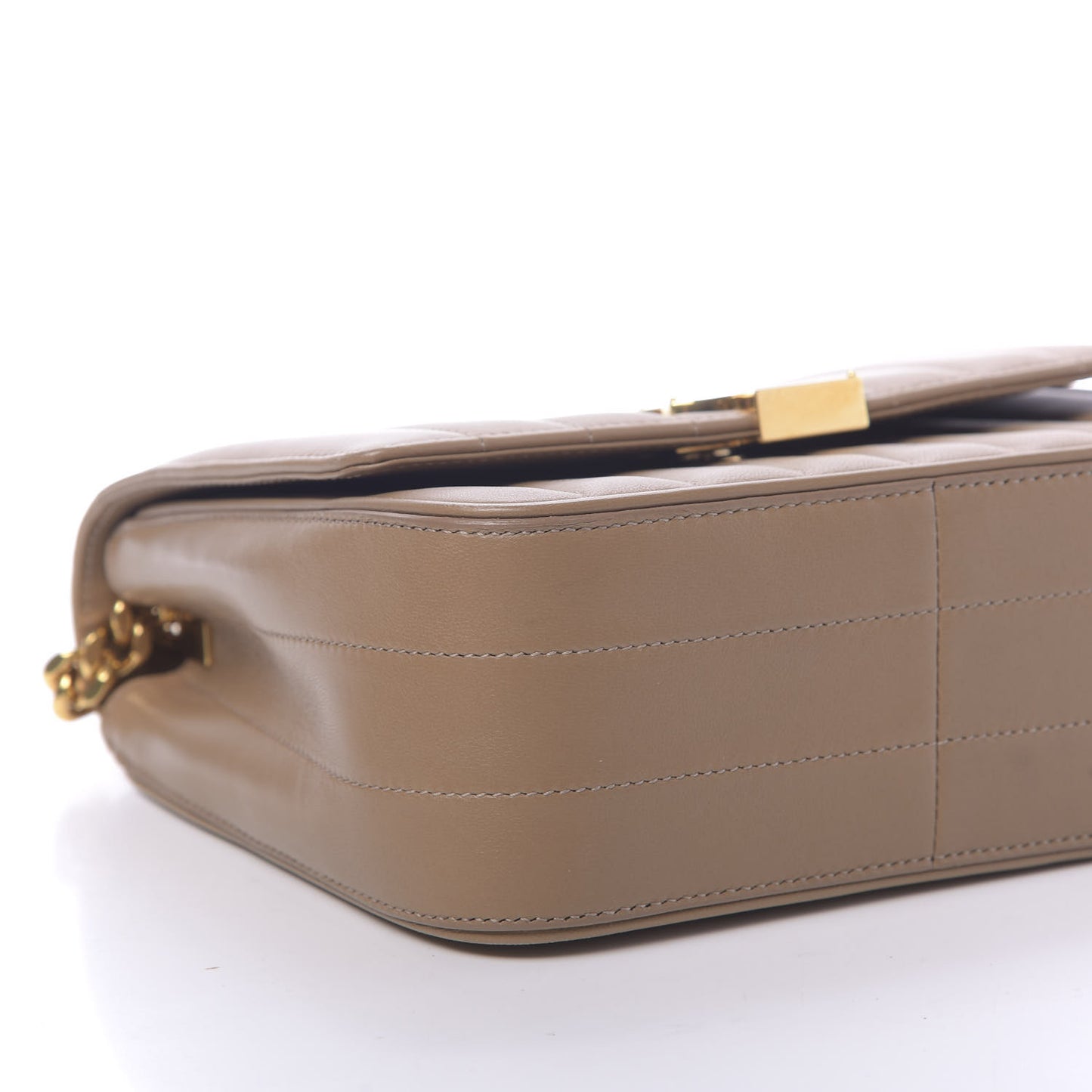 Lambskin Matelasse Monogram Medium Vicky Chain Bag Brown