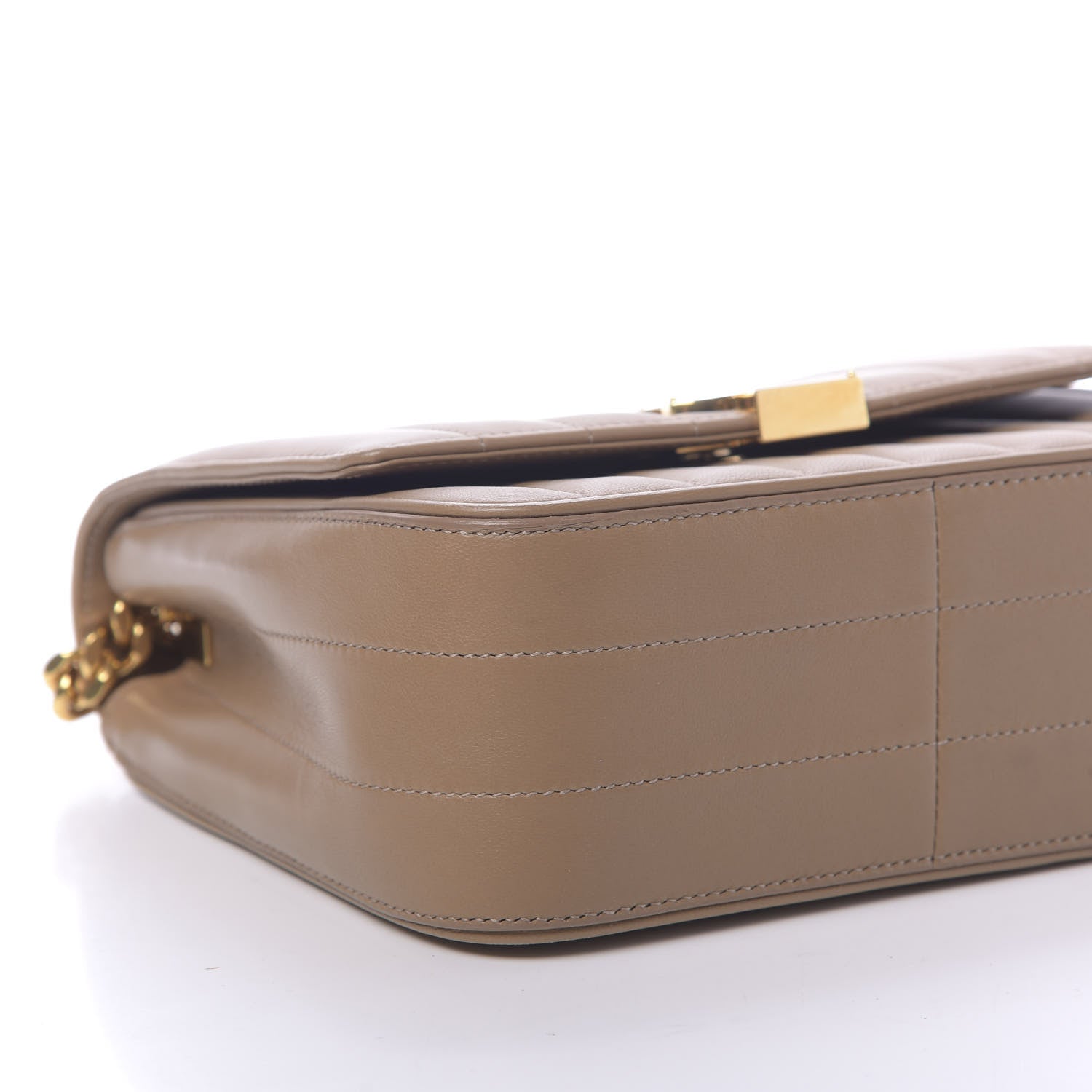 Saint Laurent Lambskin Matelasse Monogram Medium Vicky Chain Bag Brown 7 of 10