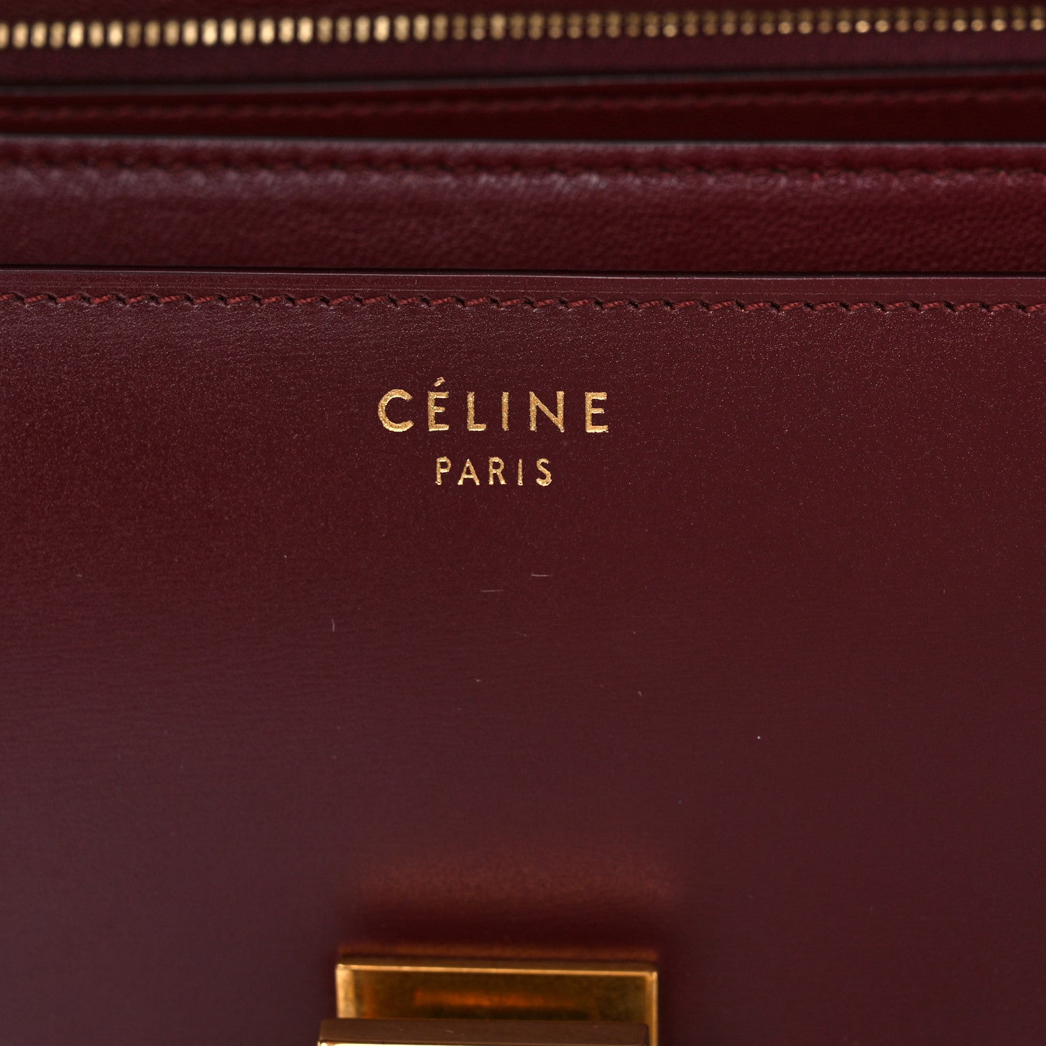 Celine Liege Calfskin Medium Classic Box Flap Bag Burgundy 6 of 15