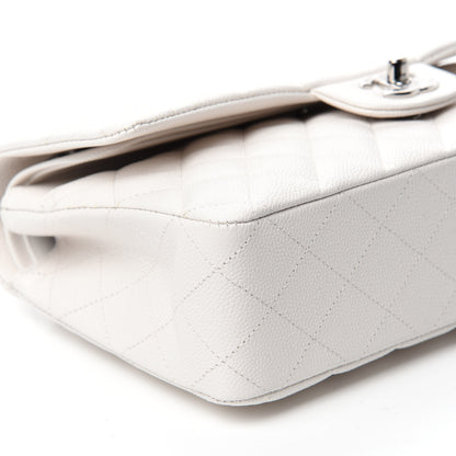 Chanel Caviar Quilted Medium Double Flap White 7 of 12