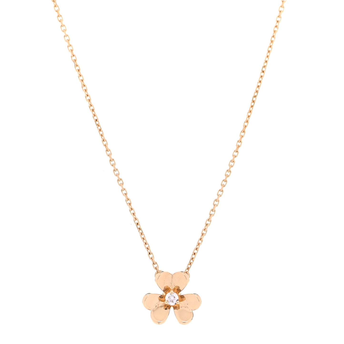 18K Yellow Gold Diamond Mini Frivole Pendant Necklace