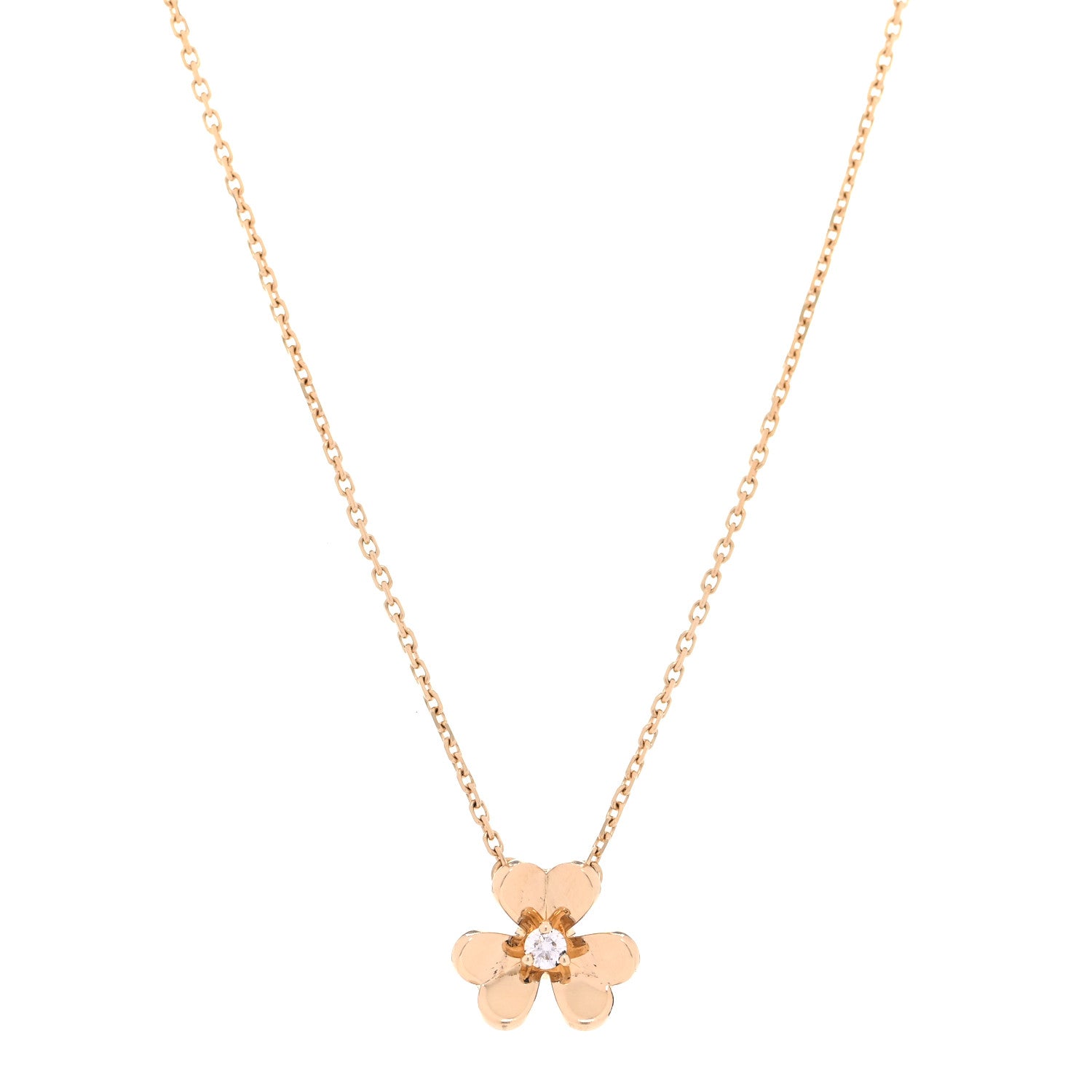 Van Cleef & Arpels 18K Yellow Gold Diamond Mini Frivole Pendant Necklace 7 of 7