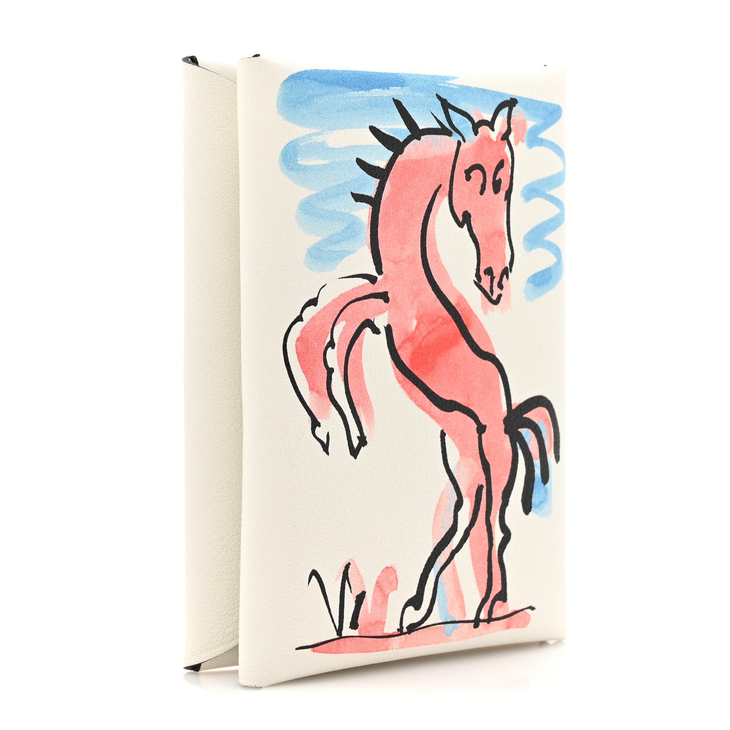 Hermes Swift Spring Horse Calvi Duo Card Case White 1654840