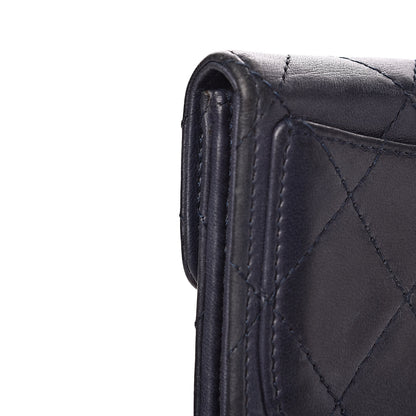Chanel Lambskin Quilted Flap Card Holder Wallet Navy 12 of 13