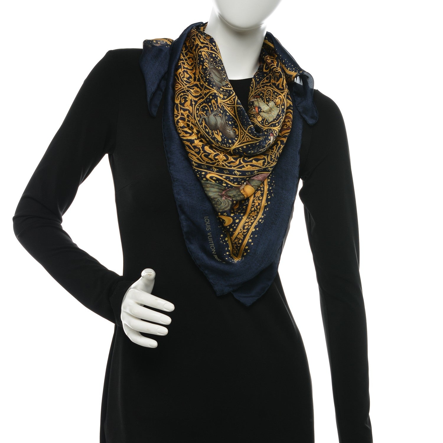 Louis Vuitton Silk Monogram Zodiac Square Scarf 2 of 4