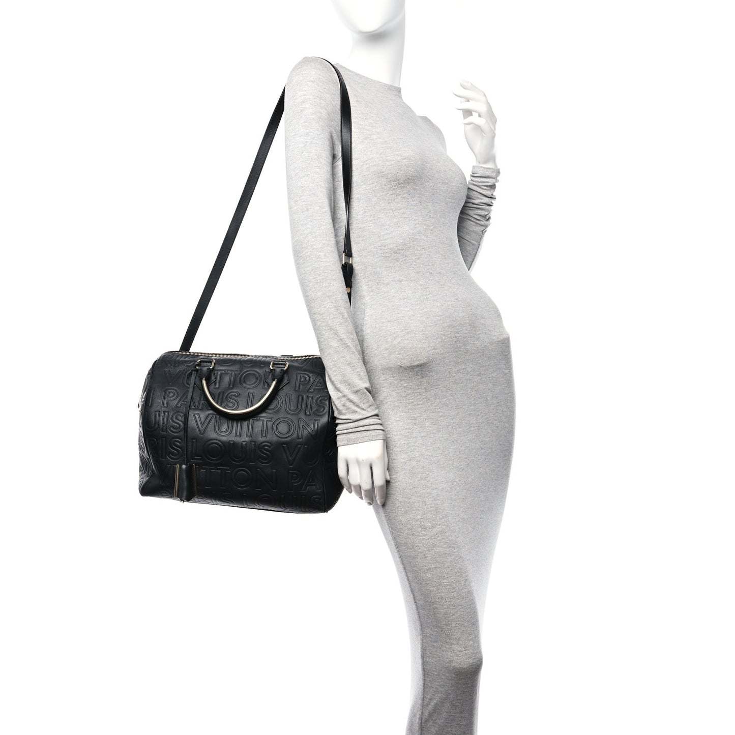Calfskin Embossed Speedy Cube 30 Black