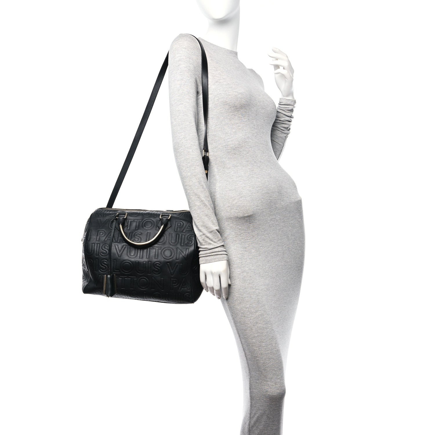 Louis Vuitton Calfskin Embossed Speedy Cube 30 Black 2 of 11