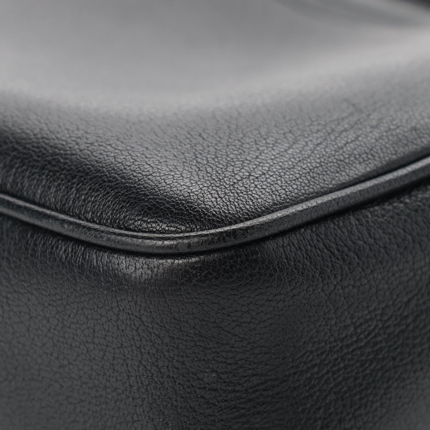 Grained Lambskin Monogram Lou Camera Bag Black