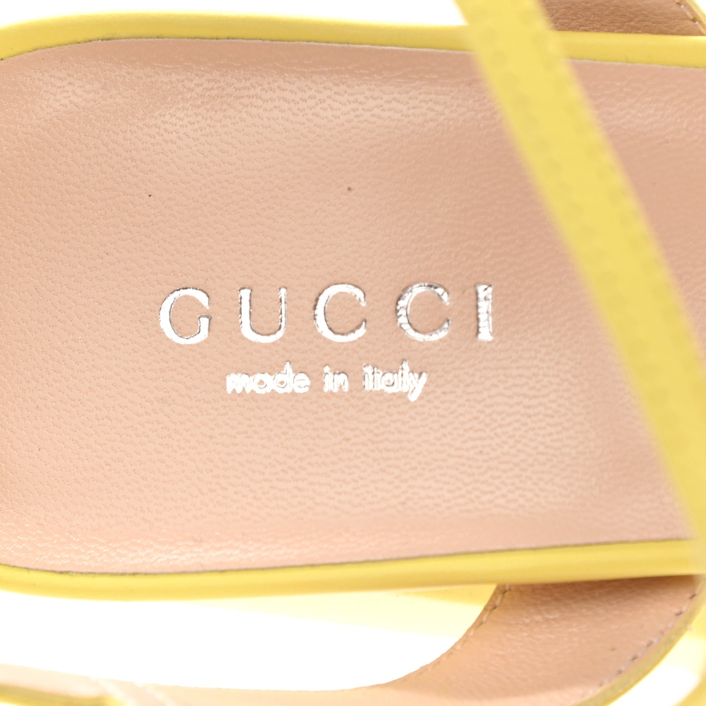 Calfskin GG Marmont Ankle Wrap 30/115mm Platform Sandals 40 Banana