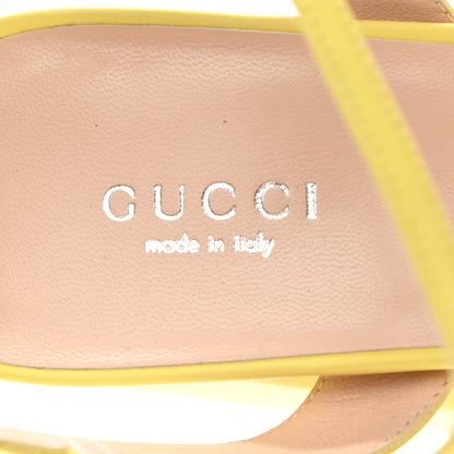 Gucci Calfskin GG Marmont Ankle Wrap 30/115mm Platform Sandals 40 Banana 7 of 7