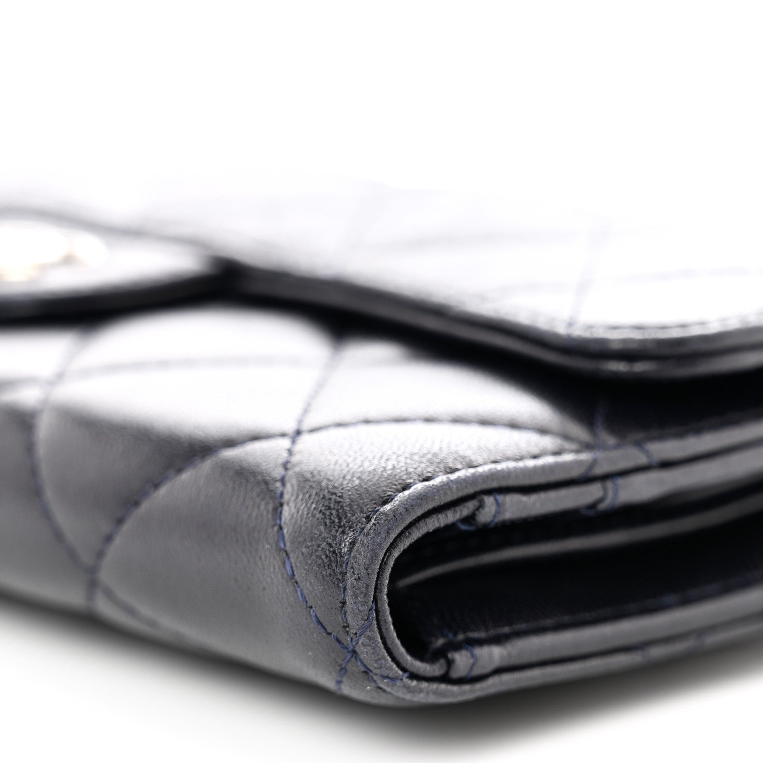 Chanel Lambskin Quilted Large Flap Wallet Navy 11 of 11