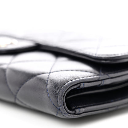 Chanel Lambskin Quilted Large Flap Wallet Navy 11 of 11