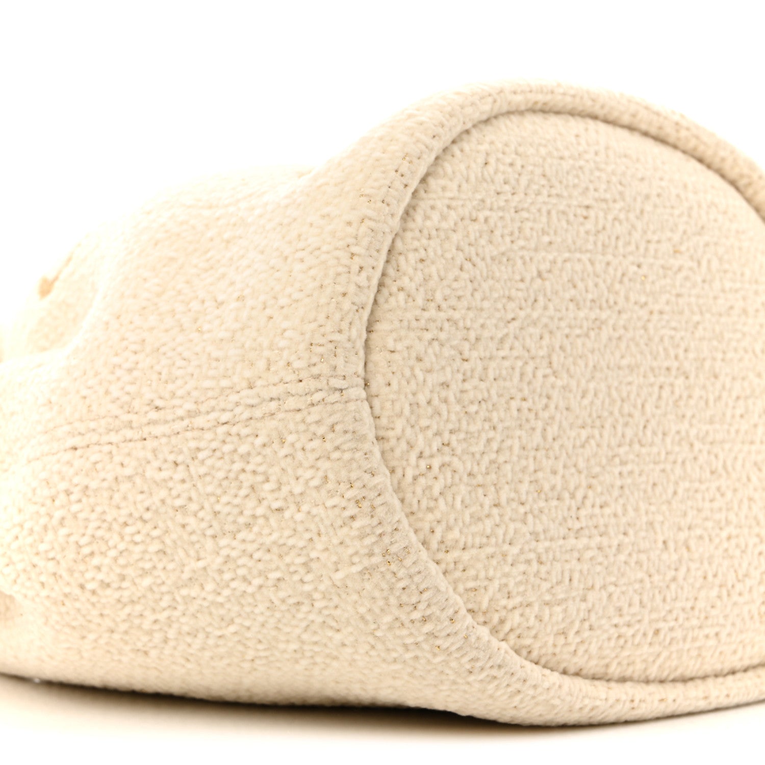 Chanel Lurex Boucle Deauville Drawstring Bucket Bag Ivory 9 of 11