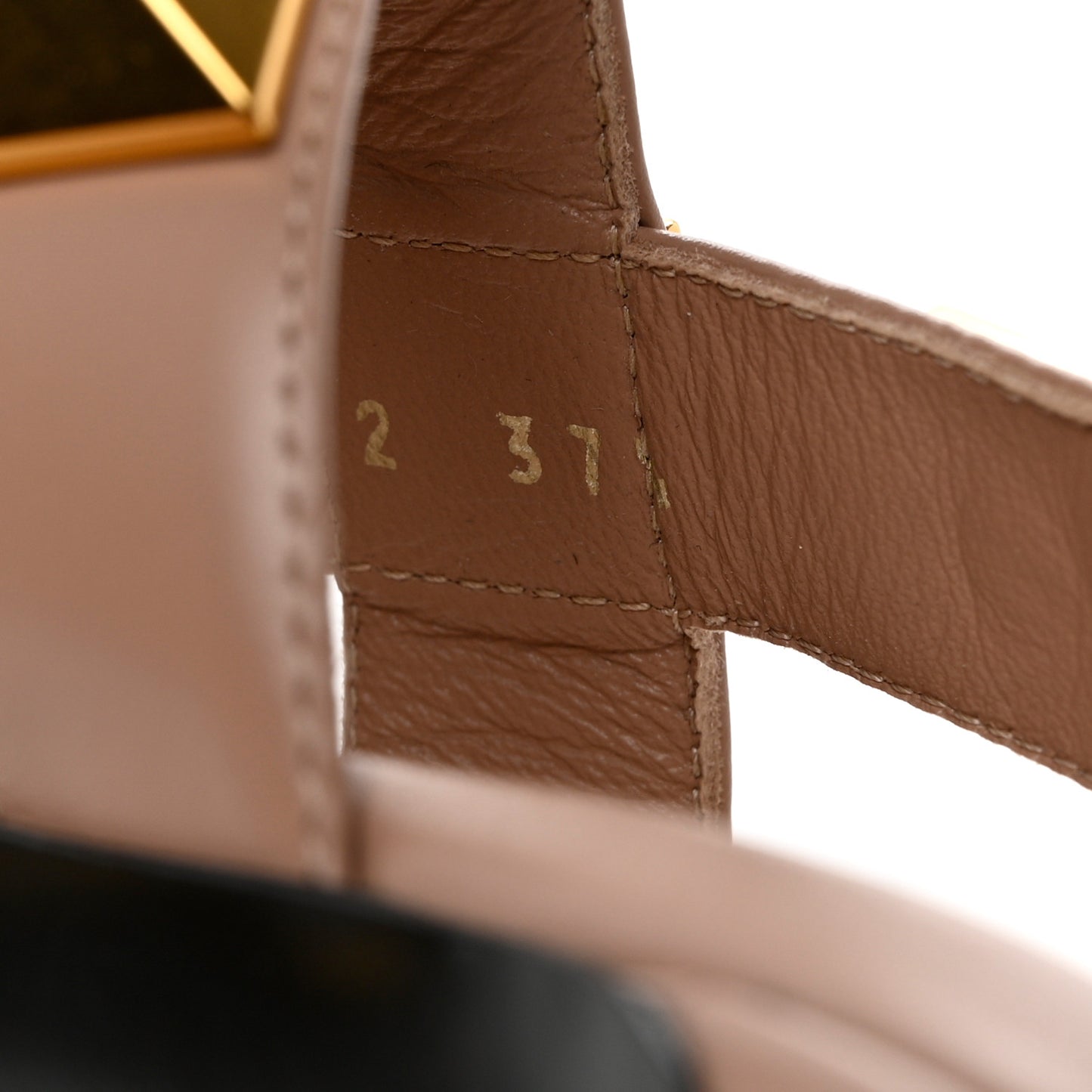 Calfskin Roman Stud Ankle Strap 80mm Pumps 37.5 Rose Cannelle
