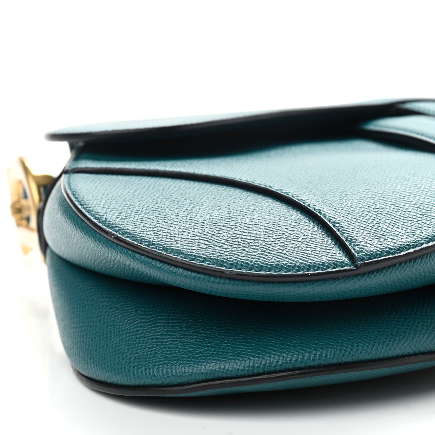 Grained Calfskin Saddle Bag Green