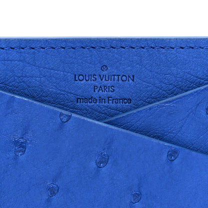 Louis Vuitton Ostrich Card Holder Blue 6 of 7
