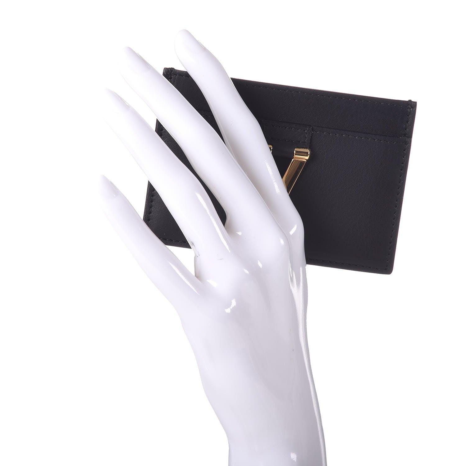 Saint Laurent Calfskin Classic Y Card Case Black 2 of 8
