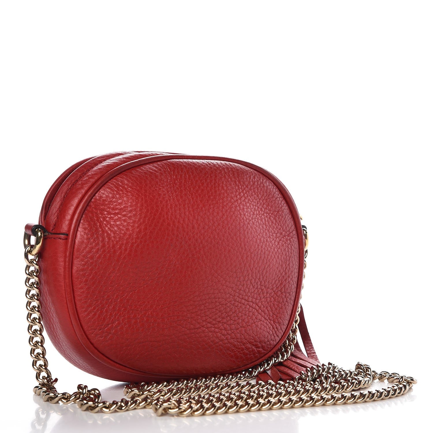 Gucci Pebbled Calfskin Mini Soho Chain Bag Tabasco Red 3 of 10