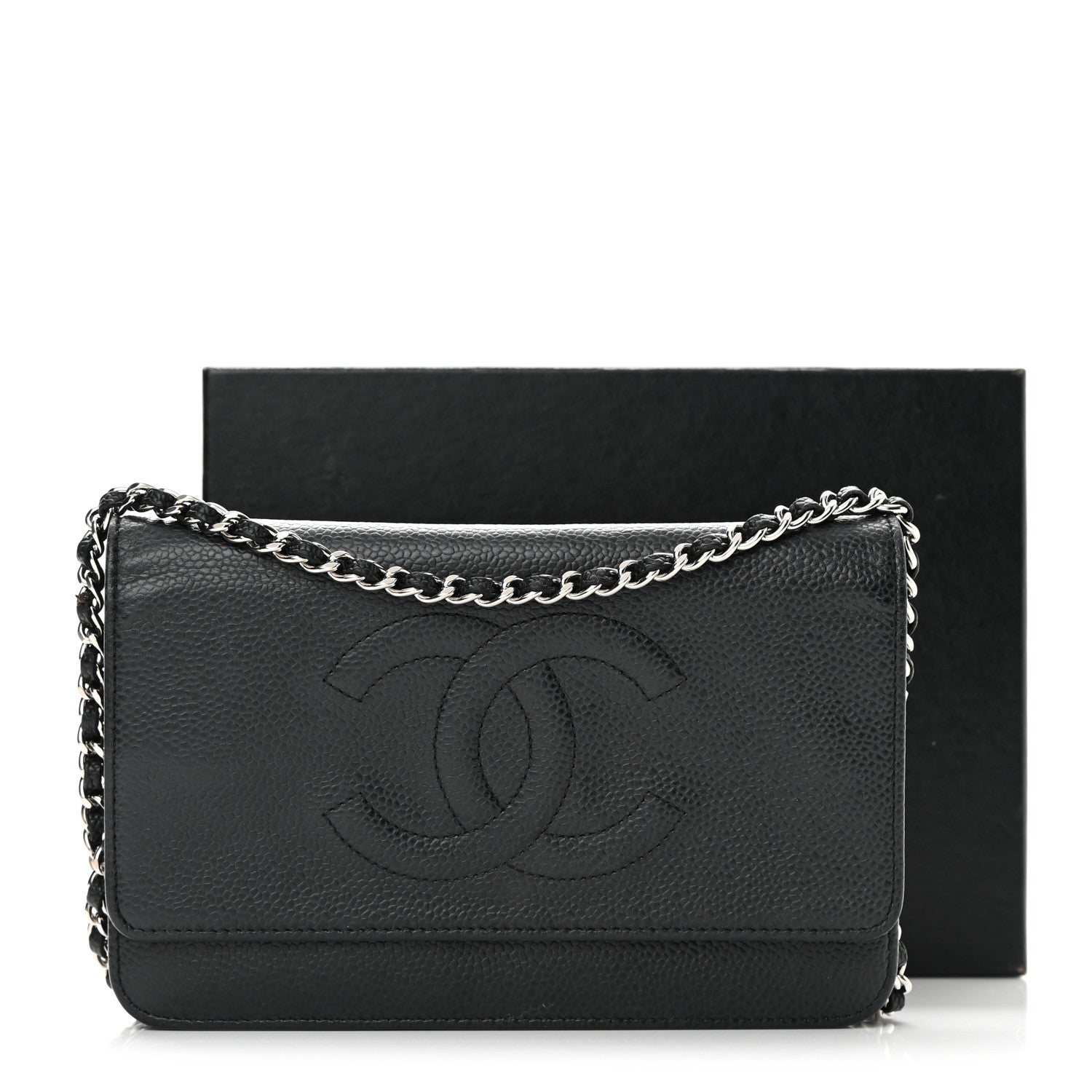Chanel Caviar Timeless CC Wallet On Chain WOC Black 16 of 20